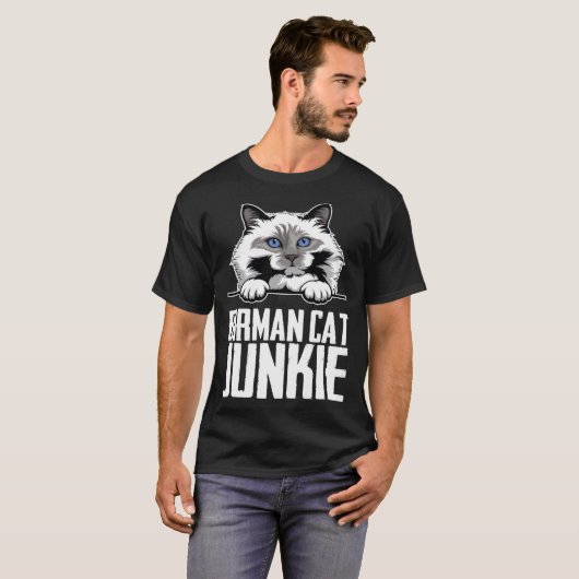 Birman kat junkie t-shirt (Voorkant volledig)