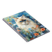 Birman Kat kleurrijke waterverf kunstwerk Notitieboek (Rechterzijde)