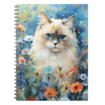 Birman Kat kleurrijke waterverf kunstwerk