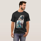 Birman kat ras kleurrijke mam dame t-shirt (Voorkant volledig)