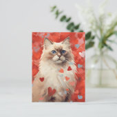 Birman kat Valentijnsdag Briefkaart (Staand voorkant)