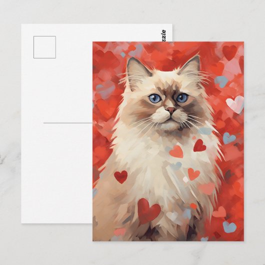 Birman kat Valentijnsdag Briefkaart (Voorkant / Achterkant)