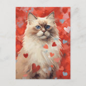 Birman kat Valentijnsdag Briefkaart (Voorkant)