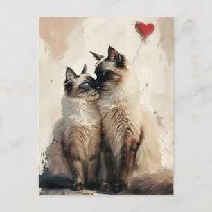 Birman katten Valentijnsdag Briefkaart