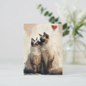 Birman katten Valentijnsdag Briefkaart (Staand voorkant)