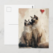 Birman katten Valentijnsdag Briefkaart (Voorkant / Achterkant)