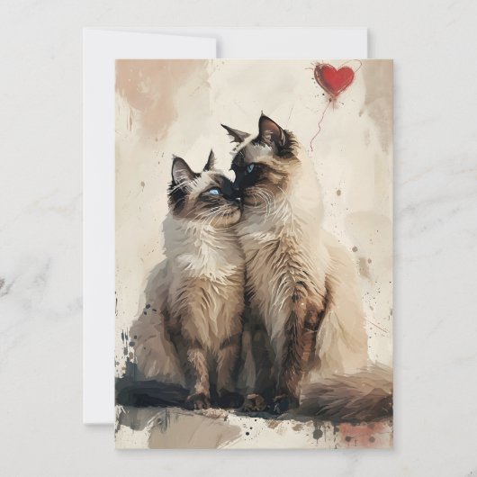 Birman katten Valentijnsdag Feestdagenkaart (Voorkant)
