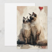 Birman katten Valentijnsdag Feestdagenkaart (Voorkant / Achterkant)
