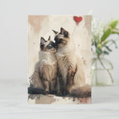 Birman katten Valentijnsdag Feestdagenkaart (Staand voorkant)