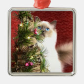 Birman kerstboomversiering metalen ornament (Voorkant)