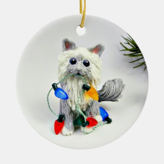 Birman Ragdoll Cat Ceramic Ornament (Voorkant)
