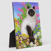 Birman Ragdoll Cat in Flowers Plaque Fotoplaat (Zijkant)
