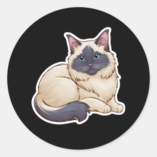 Birman Ronde Sticker (Voorkant)