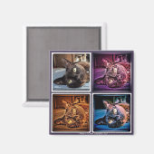 Birmees afgesneden magneet (Voorkant / Achterkant)