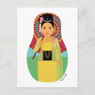 Birmees, Myanmar Matryoshka Briefkaart