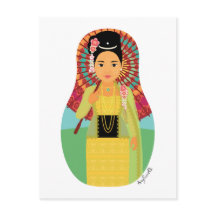 Birmees, Myanmar Matryoshka Briefkaart