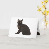 Birmees Sable Cat Wenskaart Kaart (Gele Bloem)