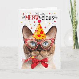 Birmees Seal Point Kat MEOWvelous Verjaardag Kaart