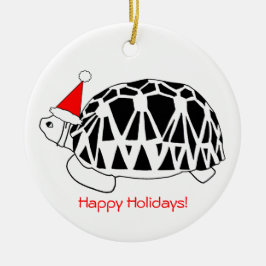 Birmees Star Tortoise Ornament (wit bw)