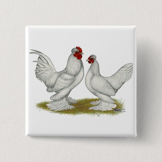 Birmese bantams vierkante button 5,1 cm (Voorkant)