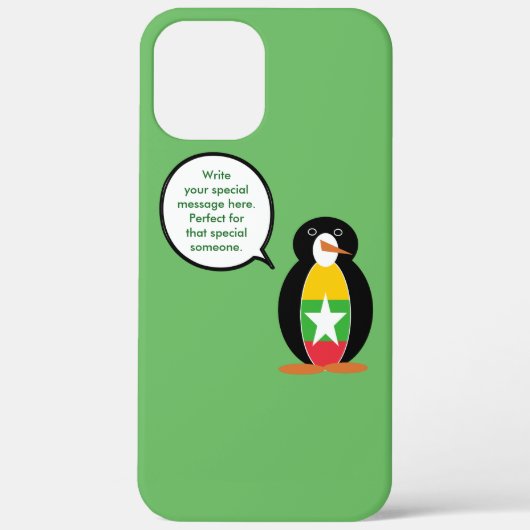 Birmese Birmese vlag met mevrouw Penguin Case-Mate iPhone Case (Achterkant)