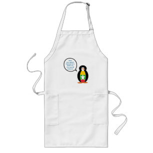 Birmese Birmese vlag met mevrouw Penguin Lang Schort