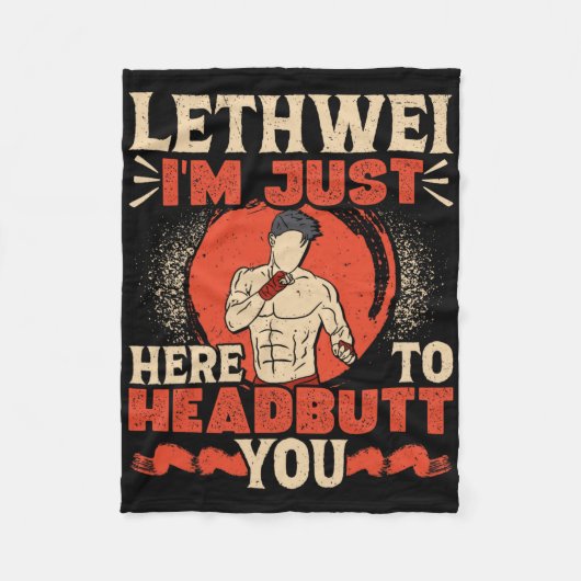 Birmese Boxing Headbutt Lethwei Training Art of 9 Fleece Deken (Voorkant)
