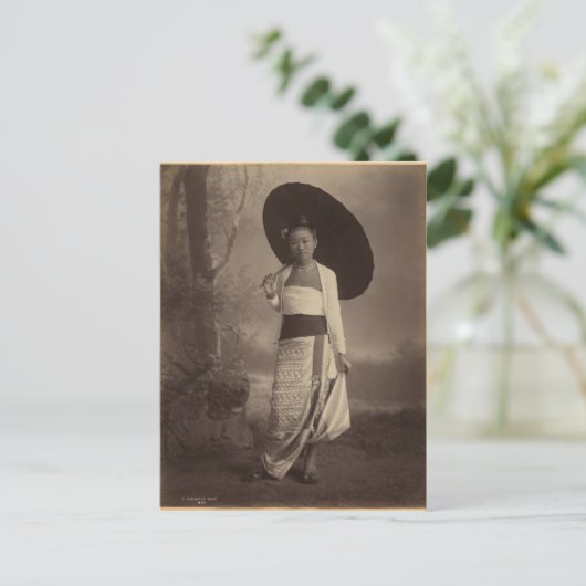 Birmese dame briefkaart (Staand voorkant)