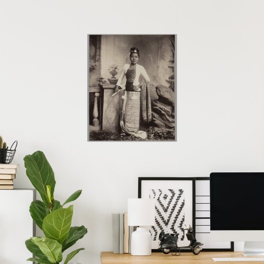 Birmese dame poster (Thuiskantoor)