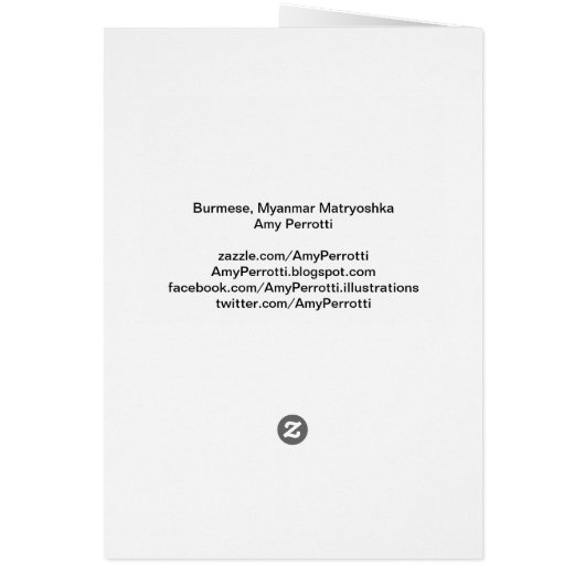 Birmese Kaart Myanmar Matryoshka (Achterkant)