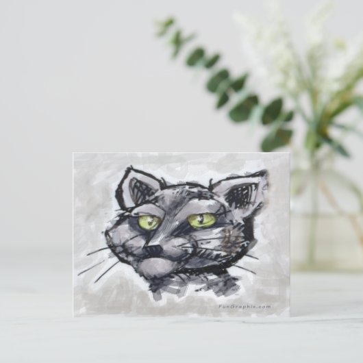 Birmese kat briefkaart (Staand voorkant)