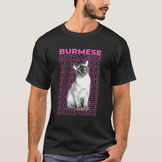 Birmese Kat Pastel Esthetiek T-shirt (Voorkant)