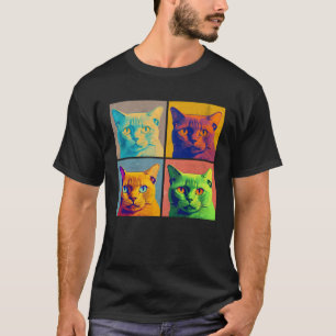 Birmese Kat Pop Illustratie Kleurrijk Dieren Manne T-shirt