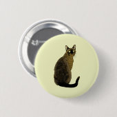 Birmese kat ronde button 5,7 cm (Voorkant /achterkant)