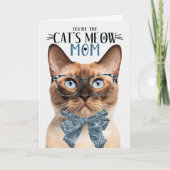 Birmese kat voor mama op Moederdag Feestdagen Kaart (Voorkant)