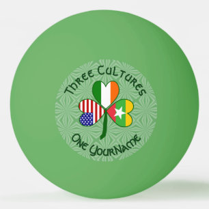 Birmese Myanmar Ierse Amerikaanse Vlaggen Shamrock Pingpongbal