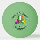 Birmese Myanmar Irish American Flags Shamrock Name Pingpongbal (Voorkant)