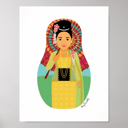 Birmese, Myanmar Matryoshka Poster (Voorkant)