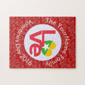 Birmese Myanmar Vlag Rode Letters LOVE Wit op Rood Legpuzzel (Horizontaal)