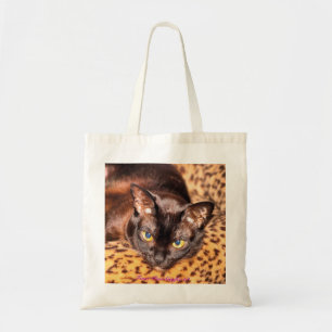 Birmese op Leopard Cat Bed Tote Bag