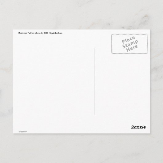 Birmese Python Briefkaart (Achterkant)