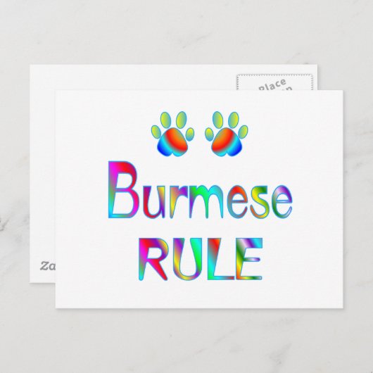 Birmese regel briefkaart (Voorkant / Achterkant)