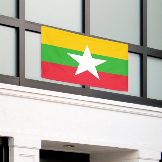 Birmese vlag spandoek (Buitenkant Gebouw)