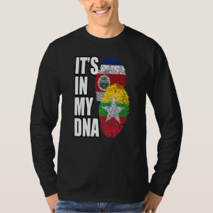 Birmesees En Costa Ricaanse Mix Dna Vlag Erfgoed T-shirt