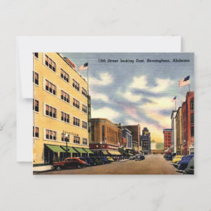 Birmingham AL 19th Street Gezicht jaren 40 Briefkaart