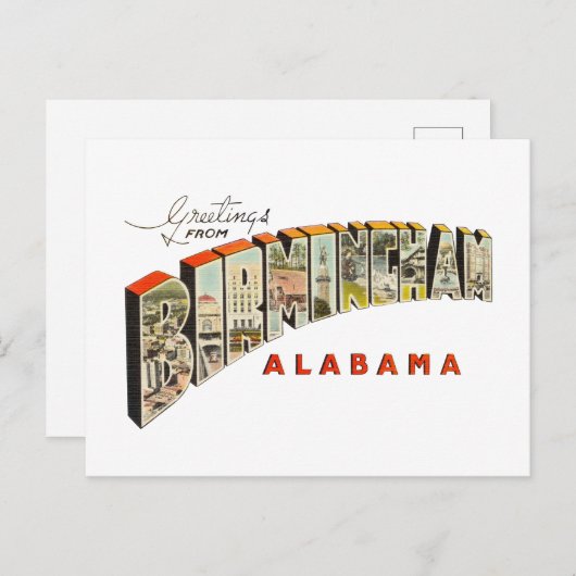 Birmingham AL Briefkaart (Voorkant / Achterkant)