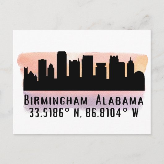 Birmingham AL City Skyline Briefkaart (Voorkant)