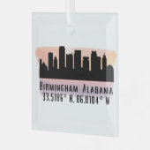 Birmingham AL City Skyline Glass Ornament (Voorkant links)
