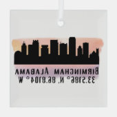 Birmingham AL City Skyline Glass Ornament (Achterkant)