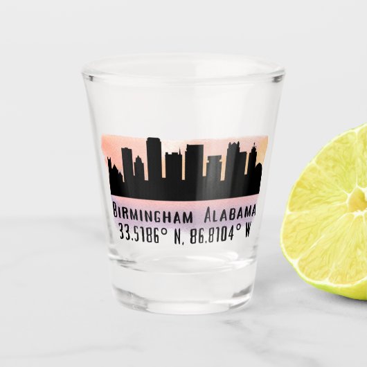 Birmingham AL City Skyline Shot Glas (Voorkant)